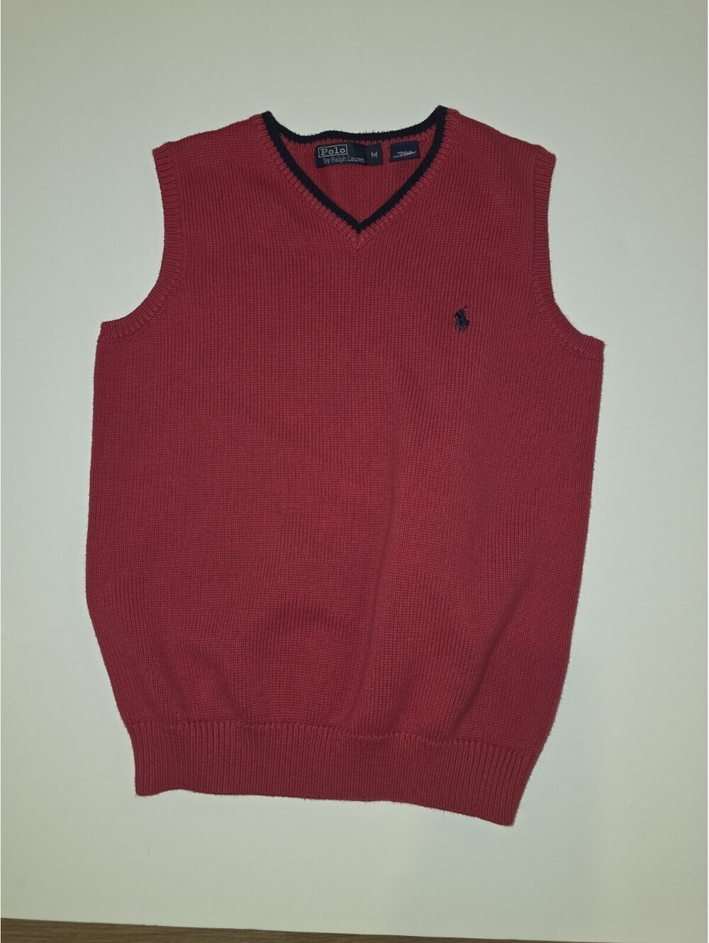Polo Ralph Lauren Boys Men Sweater Vest Red Size Medium
